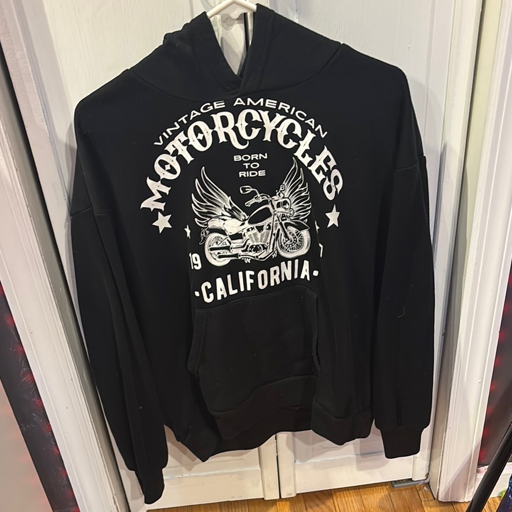 Black Vintage California Motorcycle Hoodie